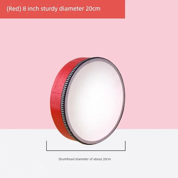 Çocuklar için Tamburin - Kırmızı - 20 cm (8 inç) Zil Olmadan