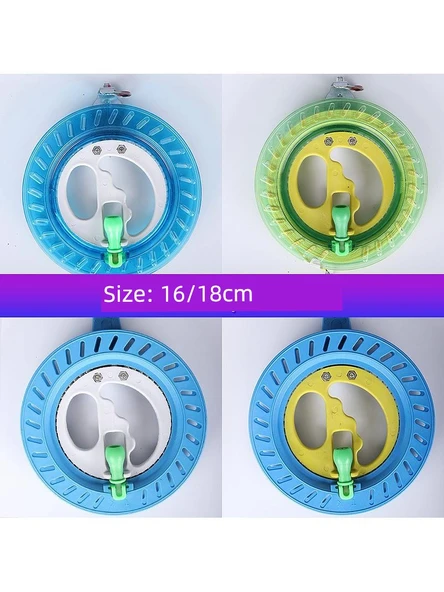 El Tipi Uçurtma İpi Sarma Aracı - 16cm Kesik Tekerlek - 150m Sarı İp - Beyaz Sap - 3