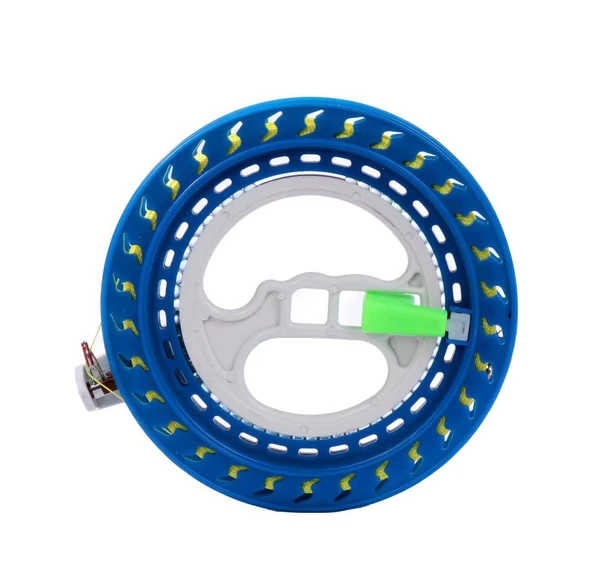El Tipi Uçurtma İpi Sarma Aracı - 18cm Kesik Tekerlek - 260m Sarı İp - Beyaz Sap
