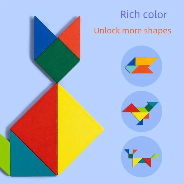 Manyetik Tangram Bulmaca Kitabı - Manyetik Tangram - 96 Soru [Gelişmiş-Sahne Şeması] - 5