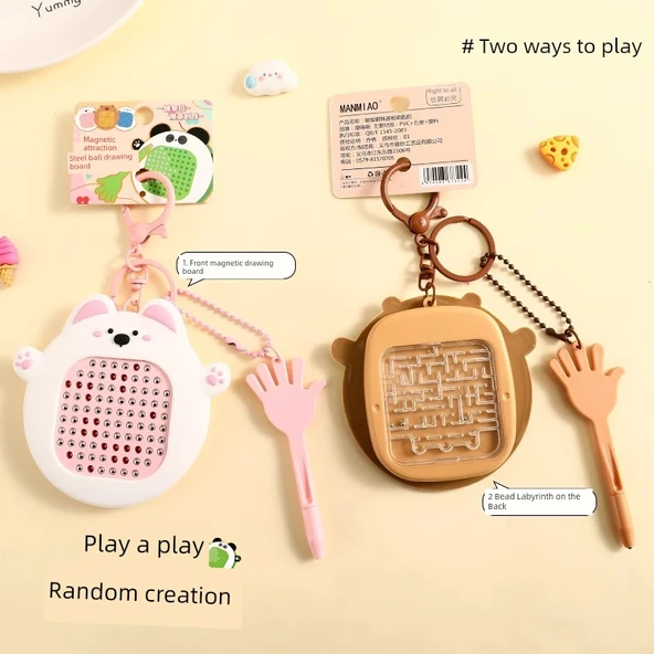 Manyetik Çelik Top Çizim Tahtası - Pembe Köpekciği - 6