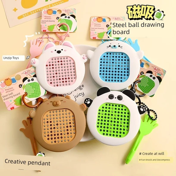 Manyetik Çelik Top Çizim Tahtası - Pembe Köpekciği - 3