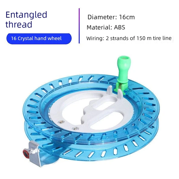 El Tipi Uçurtma İpi Sarma Aracı - 16cm Kristal El Tekerleği - 200m