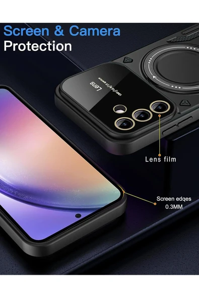 Coverzone Xiaomi Redmi Note 13 Pro Plus ile uyumlu Kılıf Joy Joy Standlı Lens Korumalı 360 Yüzük Aparatı - Resim 3