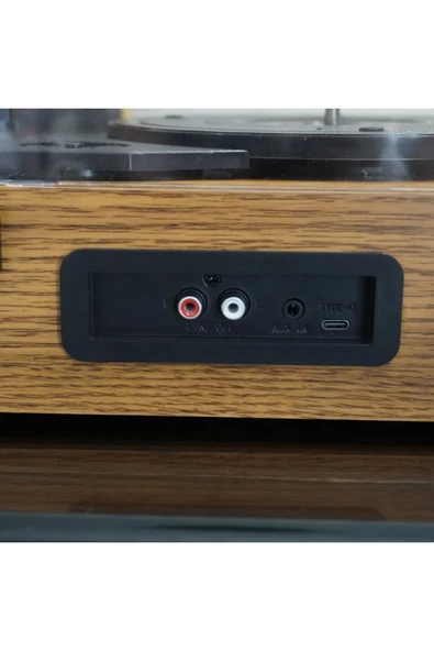Coverzone Klasik Görünümlü Pikap Hoparlörlü Bluetooth Bağlantı 33 45 78 Dönüş Hızı R108 - 6