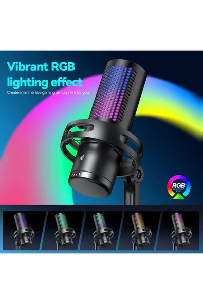 Coverzone Bilgisayar Masaüstü Mikrofon Semi Pro Tak Çalıştır Usb Kablolu Vlog Canlı Yayın Yanmai Gm7-b - 8