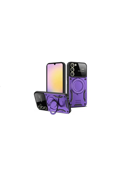 Coverzone Samsung Galaxy S20 FE ile uyumlu Kılıf Joy Joy Standlı Lens Korumalı 360 Yüzük Aparatı - 1