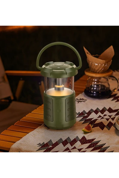 Borofone Bluetooth Speaker Işıklı Kablosuz Speaker Bluetooth Hoparlör El Tutamaçlı Kamp Lambası - 3