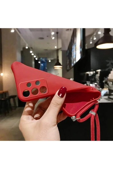 Coverzone Vivo Y17S ile uyumlu İpli Boyun Askılı Silikon Kılıf Kadife iç Yüzeyli Epiphany Kılıf - 2