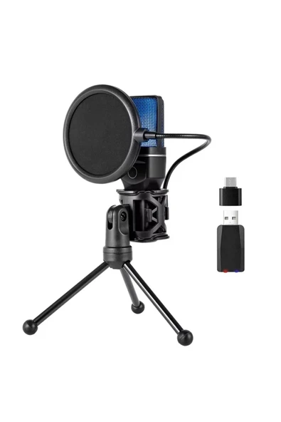 Coverzone RGB Kablosuz Bilgisayar Mikrofon 20-20kHz ANC Gürültü Engelleme Profesyonel Podcast Mikrofon SF-777W