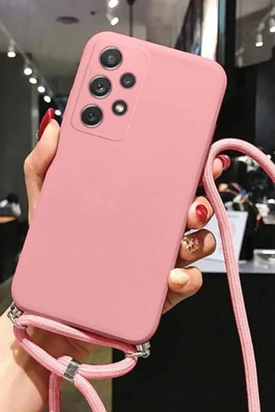 Coverzone Galaxy A16 ile uyumlu İpli Boyun Askılı Silikon Kılıf Kadife iç Yüzeyli Epiphany Kılıf Kırmızı ürün görseli