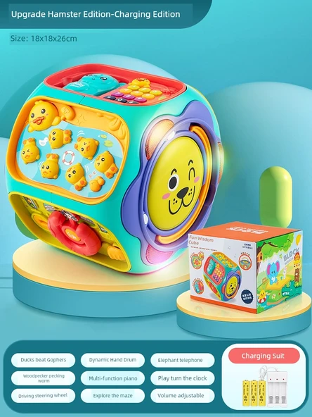 Müzikli Bebek Oyuncağı - Polihedron Davul - Sekizgen Hamster Şarjlı Versiyon