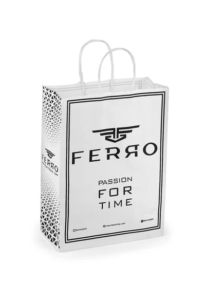 Ferro FL21632AWT-D3 Quartz Çelik Altın/Gri Lacivert Kadran 32 mm Kadın Kol Saati - 6