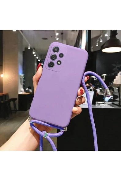 Coverzone Xiaomi Redmi 12 ile uyumlu İpli Boyun Askılı Silikon Kılıf Kadife Yüzeyli Epiphany Kılıf ürün görseli