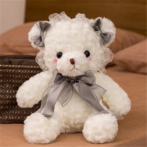 Lolita Peluş Ayı - Açık Gri - 40cm