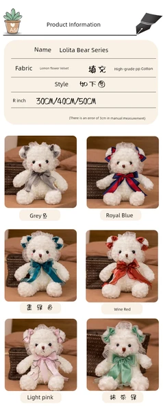 Lolita Peluş Ayı - Açık Yeşil - 30cm - 8