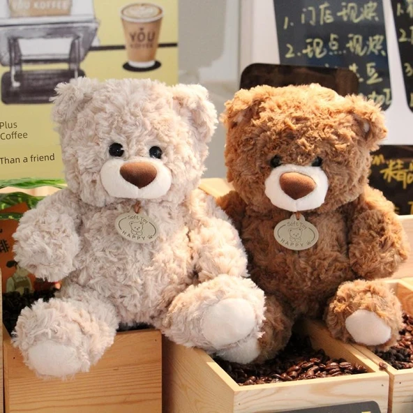 Ayıcık Peluş Oyuncak - Etiket Tarzı Pirinç Ayı - Oturur Yükseklik 26cm - 4