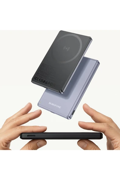 Borofone 5000mAh 20W, Kablosuz Şarj Desteği MagSafe ile Uyumlu Güç Bankası Powerbank iPhone ile Uyumlu BJ50