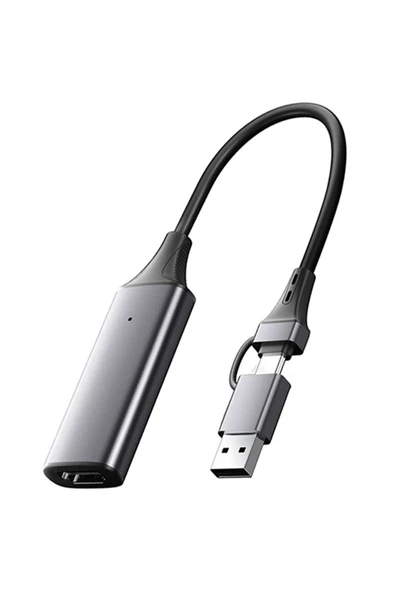 Coverzone Type C Video Capture Yakalama Kartı Uçlu HDMI to Type-C PC Bilgisayar Video Yakalama ZR964 ürün görseli
