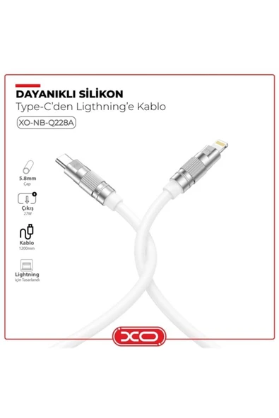 Xo 27w Quick Fast Hızlı Type-c Usb-c To Lightning Iphone Ipad Uyumlu Data Şarj Veri Kablosu Nb-q228a - Resim 2