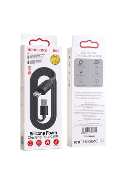 Coverzone iPhone ile Uyumlu 2.4A Şarj ve Data Kablo USB to Lightning - 1 Metre - BX52 - Resim 3