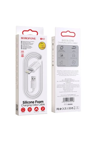 Coverzone iPhone ile Uyumlu 2.4A Şarj ve Data Kablo USB to Lightning - 1 Metre - BX52 - Resim 4