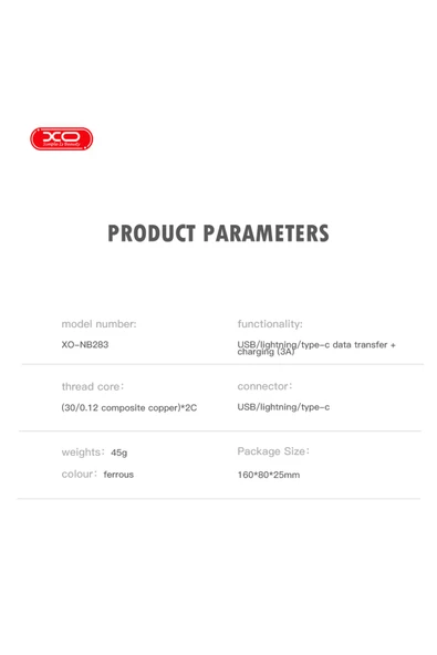 Xo 60W Hızlı Şarj Kablosu 4ü1 Arada,NB283,1 Metre,2 Type-C,USB-A,Lightning,Örgü Dayanıklı Kablo,Siyah - Resim 4