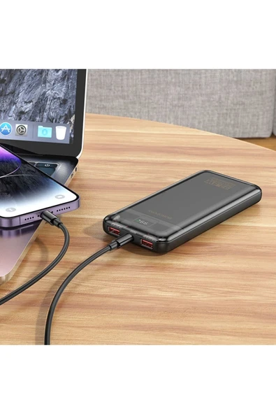 Borofone 10000mAh 22.5W + PD20W Fully Compatible Powerbank iPhone ile Uyumlu Şarj Seviyesi Led Gösterli BJ52 - Resim 5