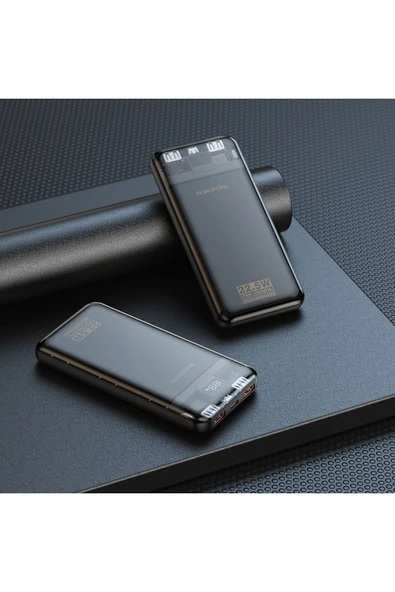 Borofone 10000mAh 22.5W + PD20W Fully Compatible Powerbank iPhone ile Uyumlu Şarj Seviyesi Led Gösterli BJ52 - Resim 4