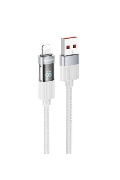 Borofone iPhone ile Uyumlu 2.4A Şarj ve Data Kablo USB to Lightning - 1.2 Metre - BU46 ürün görseli