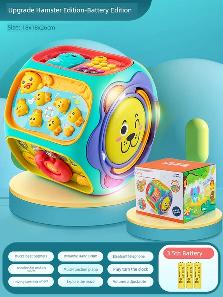 Müzikli Bebek Oyuncağı - Polihedron Davul - Sekizgen Hamster Pil Versiyonu