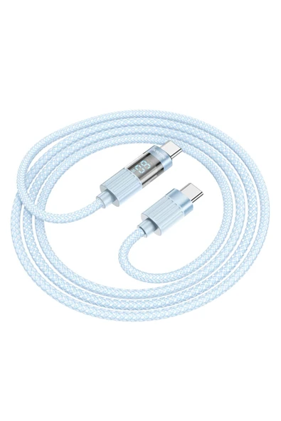 Borofone iPhone ile Uyumlu 60W Şarj ve Data Kablo Type-C to Type-C - 1.2 Metre - BU46 - 3