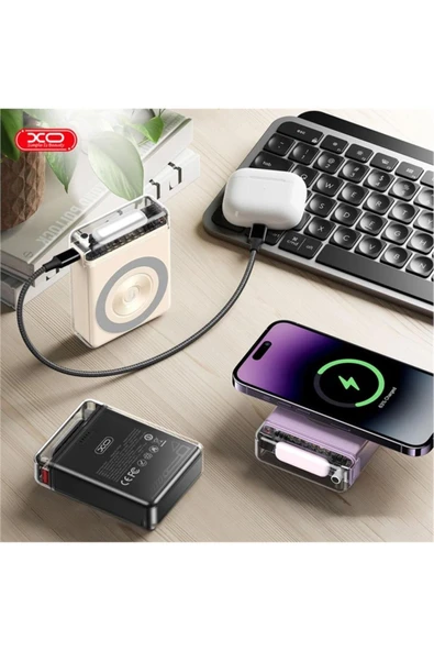 Xo 22.5w Pd Fast Type-c Usb-c Usb Wireless Kablosuz 10000 Mah Taşınabilir Şarj Aleti Powerbank Pr226 - 3