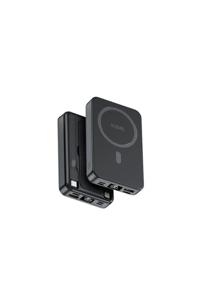 X-Level X-powermagduo 15w Magsafe Özellikli Pd 20w 10000 Mah Taşınabilir Şarj Aleti Çift Kablo Powerbank