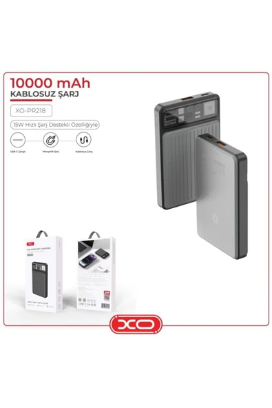 Xo 22.5w Pd Hızlı Usb Type-c Wireless Kablosuz Taşınabilir 10000 Mah Şarj Aleti Powerbank Pr218 - 3