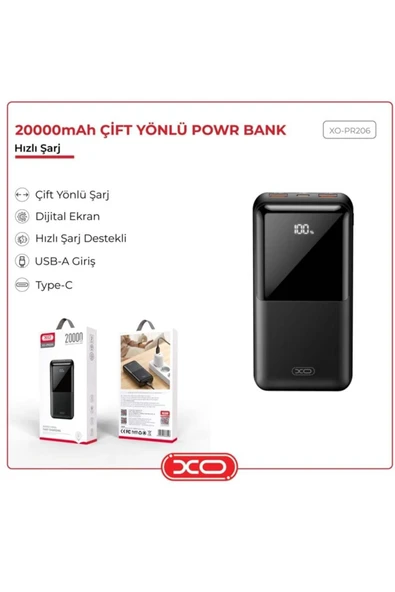 Xo 22.5w Quick Pd Fast Hızlı Usb-c Type-c 3 Çıkışlı 20000 Mah Taşınabilir Şarj Aleti Powerbank Pr206 - 2