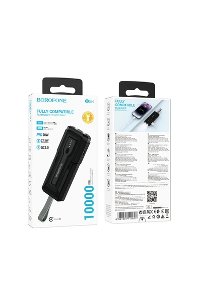Borofone 10000mAh PD20W 22.5W QC3.0 37 Wh Dahili Fener Powerbank iPhone ile Uyumlu Şarj Led Gösterli BJ54 - 6