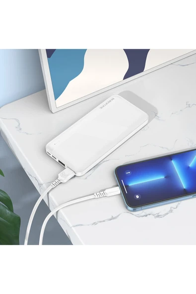 Borofone 10000 Powerbank Taşınabilir Güç Bankası Şarj Cihazı Led Şarj Kapasite Göstergeli 14cm x 7cm BJ27 - 2