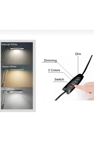 Coverzone Kıskaçlı Yuvarlak Işık 6.3 inç (16cm) Stüdyo Işık Youtuber Twich Kick Yayıncı Işığı NB35 - 5