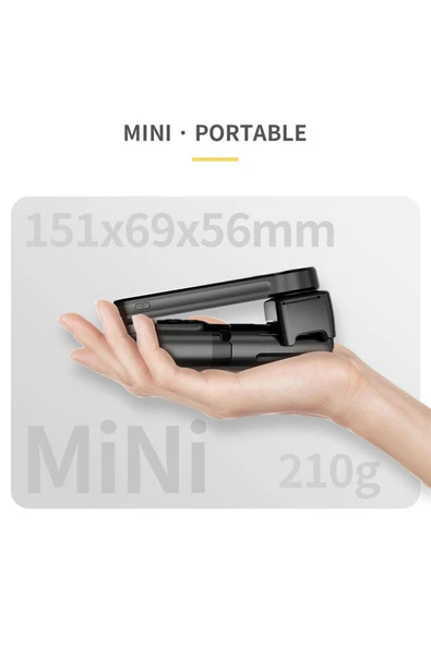 Coverzone Akıllı Telefonlar İçin Gimbal Stabilizator Kendinden Işıklı 360 Derece Dönebilen Başlık L09 - 3