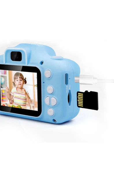 Xo XJ01 Mini Dijital Oyunlu Çocuk Kamerası,Ön/Arka Kamera,8X Zoom,1080P,Oyunlu,Renkli Çerçeveli,Silikon - 2