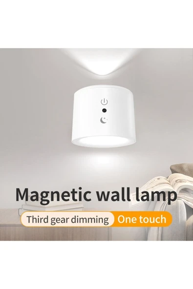 Coverzone Magnetik Yapışkanlı Uzaktan Kumandalı Işık Oda Salon Işıklandırma İç Mekan Şarjlı Lamba BD80A Beyaz - 3