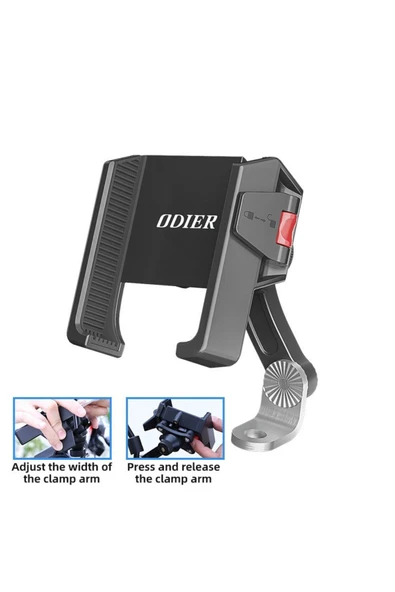 Coverzone Bisiklet Motosiklet ve Scooter Dikiz Ayna Uyumlu Telefon Tutucu Universal Modellere Uyumlu PB11 Plus - 7