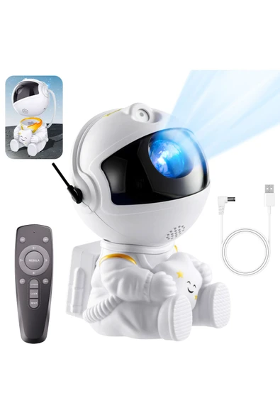 Xo Astronot Temalı Yıldızlı Gökyüzü Hoparlör Projeksiyon Gece Lambası CF4,LED Işık,Çocuk,Yetişkin