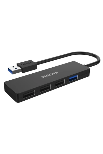 Philips USB Hub 4 Port,5Gbps Veri Aktarımı Usb 3.0,480Mbps Veri Aktarı,Usb 2.0 x3,Usb Çoklayıcı,ABS,SWR1704