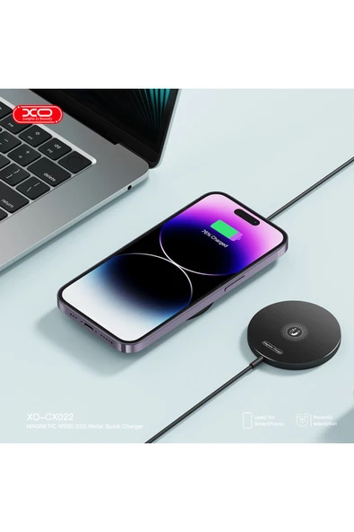 Xo Manyetik Kablosuz Şarj Aleti CX022–15W Hızlı Şarj,Akım Korumalı,Aşırı Şarj Korumalı