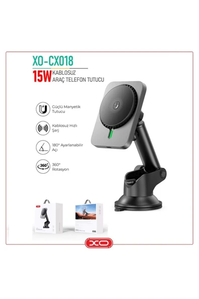 Xo 15w Magsafe Kablosuz Şarj Uyumlu Orto Konsol Torpido Vantuzlu Mıknatıslı Araç Içi Telefon Tutucu - 2