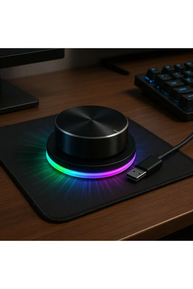 Coverzone USB Ses Kontrol Düğmesi, Android System PC Için RGB Işığı Ile Multimedya USB to Tip C GC-91 - 4