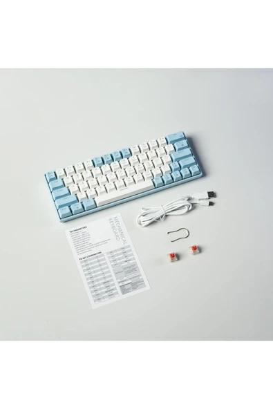 Coverzone ZIFRIEND Türkçe Q Tuş Dizilimi RGB Mekanik Oyuncu Klavye - Kırmızı Switch T62 - 6