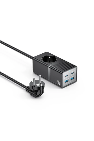 Coverzone Yesido MC35 2500W Uzatma Kablosu, 1.5m, 2x USB 18W + 2x Type-C 20W Çıkışlı Siyah Priz ürün görseli